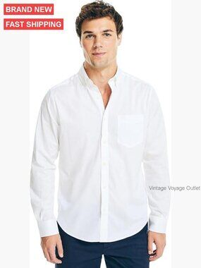 Classic Fit Button Down Shirt, Stretch Cotton Poplin, Wrinkle Resistant